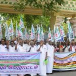 Protest outside Aavin head office in Chennai. Image courtesy: P Shanmugan