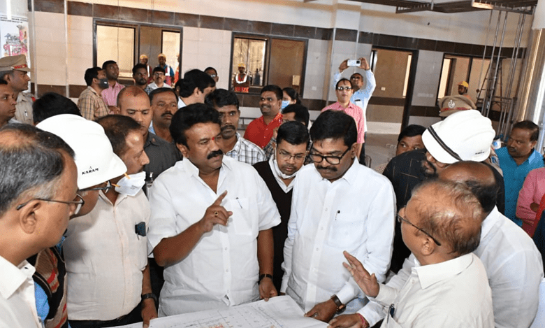 Animal husbandry minister Talasani Yadav inspects works at Vijaya Dairy.