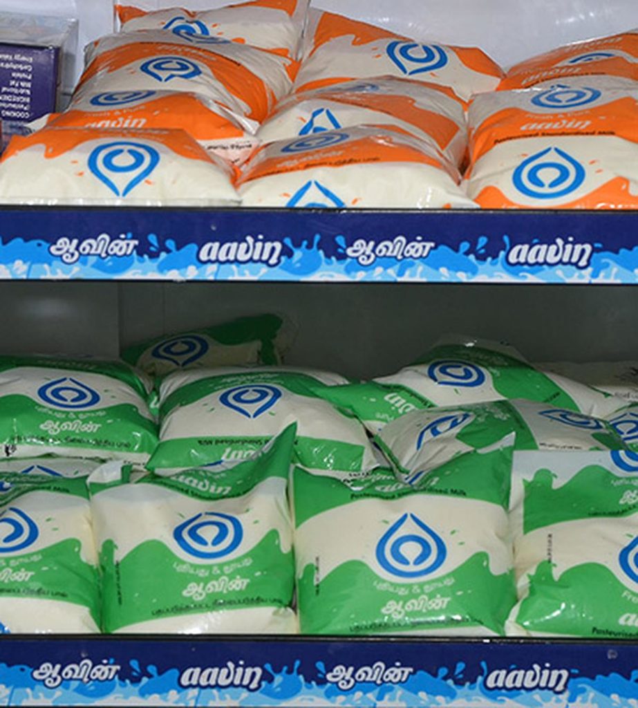 Aavin milk is currently sold in plastic packets. File