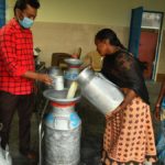 Milk being procured from members at the Milk Producers Co operative Society in Salem.