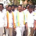 Union Minister L Murugan taking part in MLC election campaign in Nellore on Sunday.