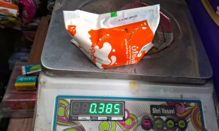 Aavin’s orange sachet weighing less than mentioned weight