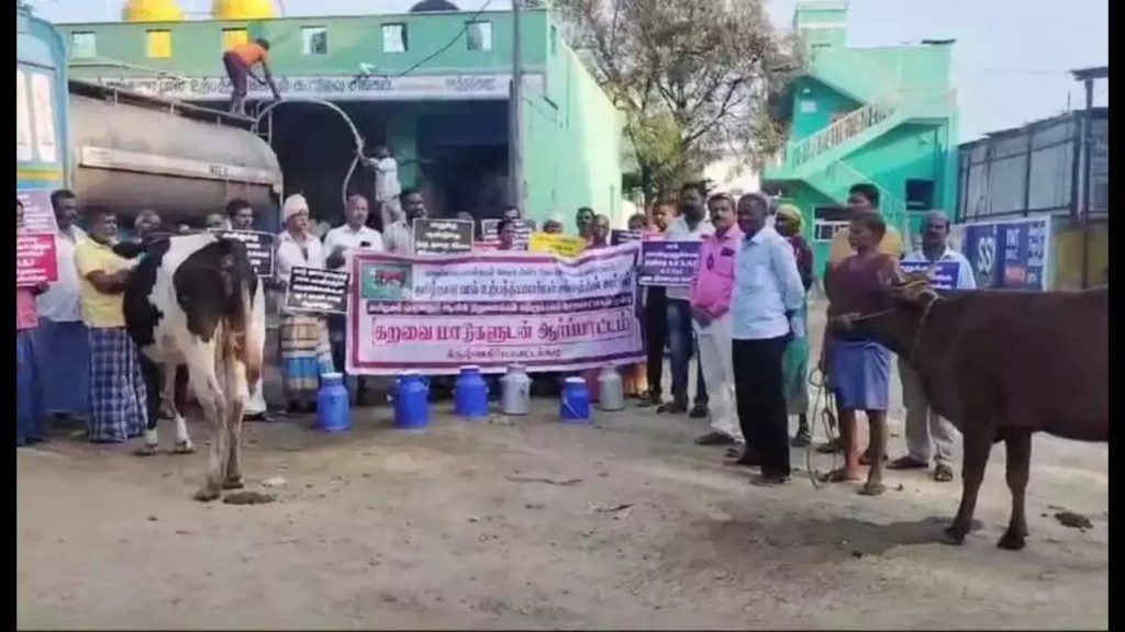 Milk producers in Krishnagiri protest rise in production costs