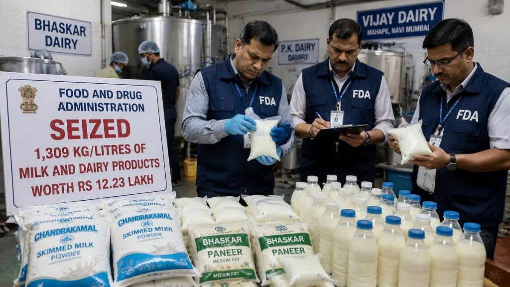 Maharashtra FDA Seizes Suspected Adulterated Dairy and Dairy Powders in Navi Mumbai Raid