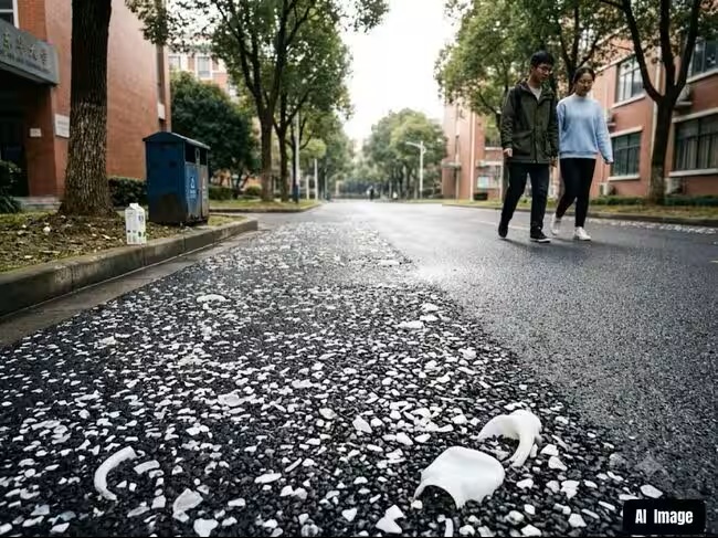 Shanghai Converts 6,000 Plastic Milk Bottles into Asphalt Road